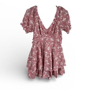 Inspired Hearts Pink Floral Dress Size M NWOT